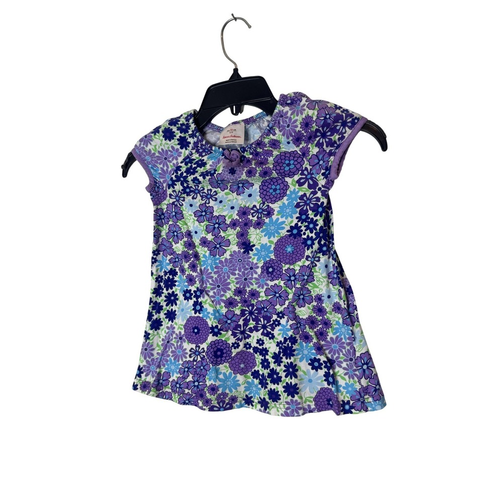 Hanna Andersson Shirt Girls 3T Multicolor Floral Short Sleeve Tee Top
